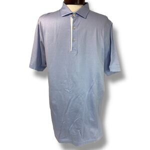 XL Peter Millar Mens Golf Polo Shirt Light Purple Microprint Cotton